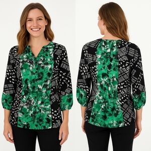 Style & Co Abstract Blouse Size Medium NWOT